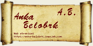 Anka Belobrk vizit kartica